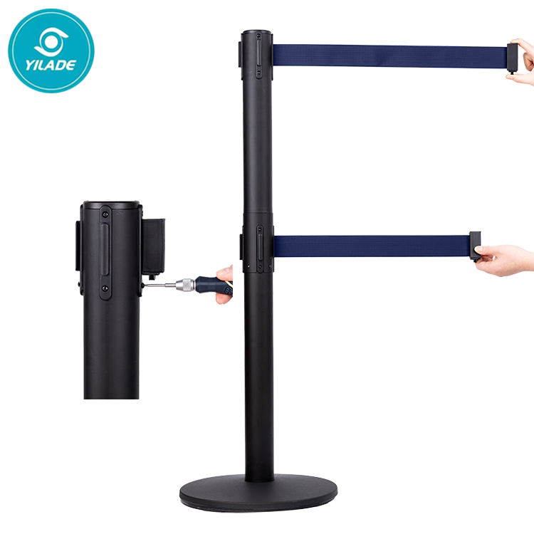 Wholesale Price Stand Retractable Belt Queue Pole Stainless Steel Crowd Control Barrier Cover With 100% Safety Stand Barrier