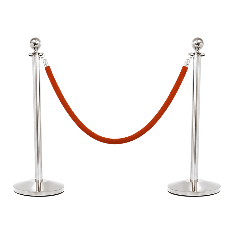 Custom China Professional Manufacturer Multicolor Velvet Rope For Stainless Steel Barrier Stanchion barrier