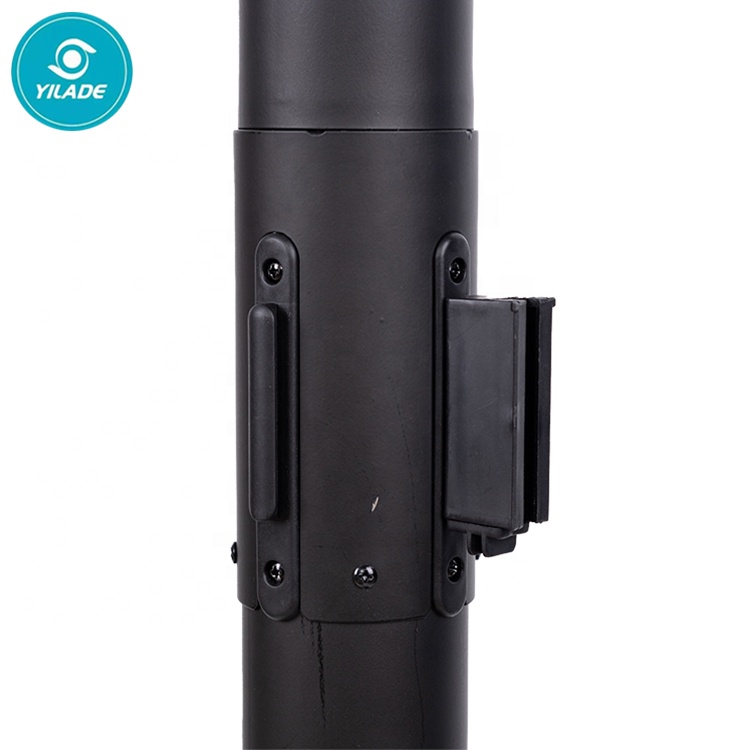Wholesale 4 ways Cassettes Post Stable black Powder Coated Stanchion belt barrier for crowd control black Stanchion belt barrier black Stanchion belt barrier