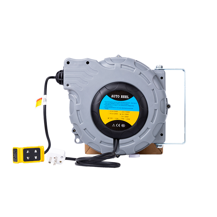 4x16a Sockets 230v Germany Type Pvc Electric Extension Power Cord Retractable Cable Reel With Led Light