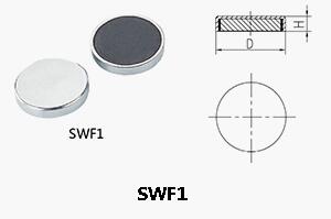 Ferrite Shallow Pot Magnets Sketch