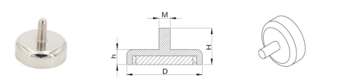 Neodymium pot Magnet with theaded pin SWNC series