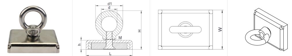 Neodymium fishing magnet sketch