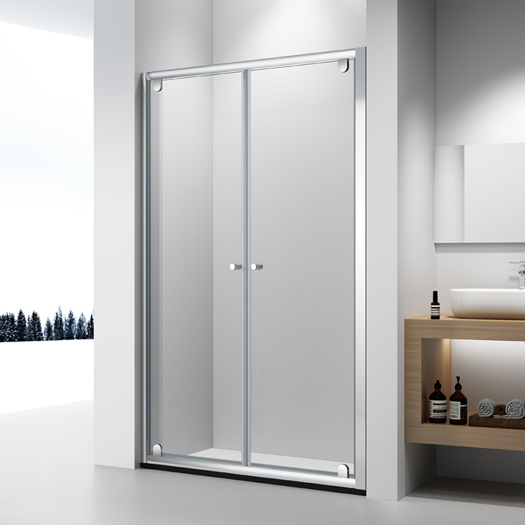 Shower Door Hinge Hardware Bathroom Silver Frame Glass Enclosure 2 Side Pivot Shower Door