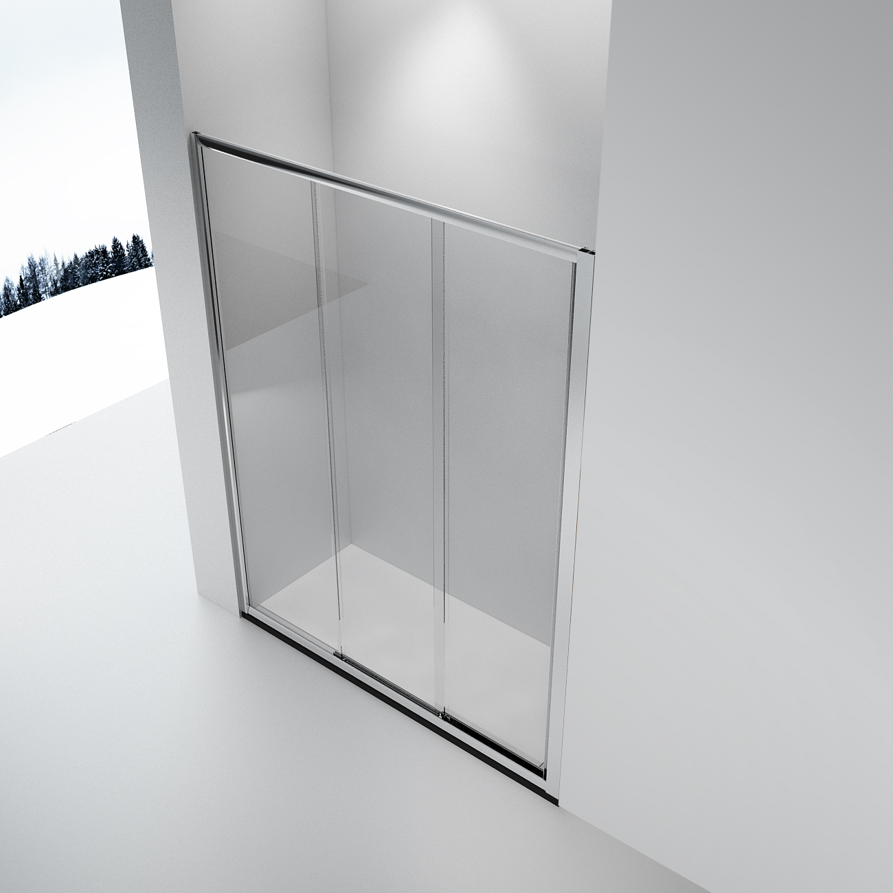 Bathroom Complete Rectangular Frame Shower Room Tempered Glass Shower Door