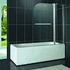 European Style Wholesale Semi Frameless  Tempered Glass Bathtub Shower Screen