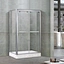 New Design 10mm Glass Square White Base Shower Room
