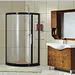 High Quality Black Frame Sector Aqua Tempered Glass Sliding Shower Door
