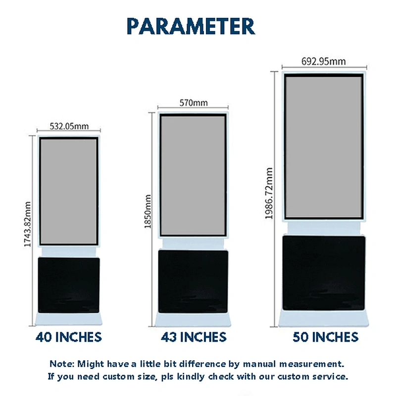 Advertising displayer Horizontal & Vertical screen Rotatable Interactive  Digital signage