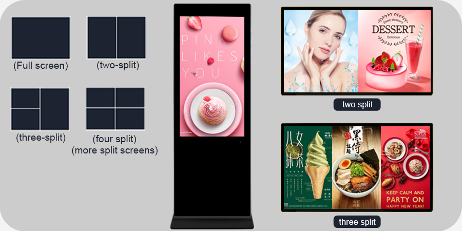 visualizador de pantalla táctil, soporte de suelo, visualizador de publicidad, pantalla táctil publicitaria,