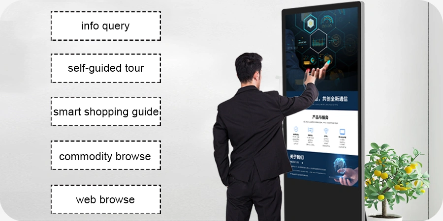 visualizador de pantalla táctil, soporte de suelo, visualizador de publicidad, pantalla táctil publicitaria,