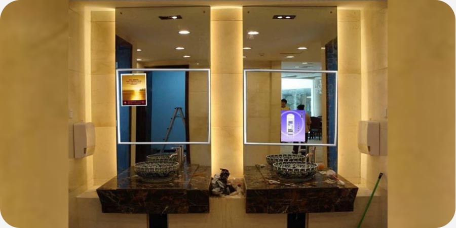 OEM ODM Wall mounted and Floor stand mirror advertising displayer light mirror