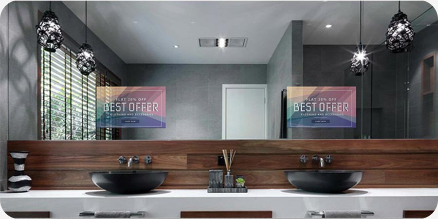 OEM ODM Wall mounted and Floor stand mirror advertising displayer light mirror