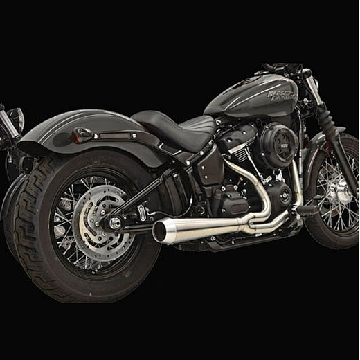 Customized 2 into 1 Motorcycle Exhaust Pipes for Harley Davidson-Silver