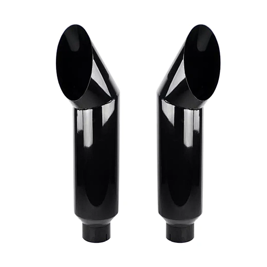 PINO Black Chino Smoke Stack Exhaust 5" Inlet 7" Outlet 36" Length, Stainless Steel