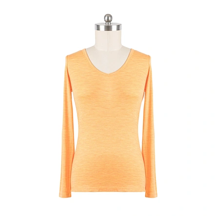 Merino Womens V-neck Long Sleeve Top