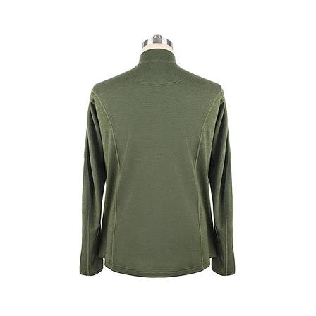 the back of the Mens Merino Wool Zip Long Sleeve Shirt
