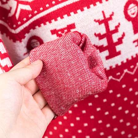 the detail of the Christmas Wool Sweater