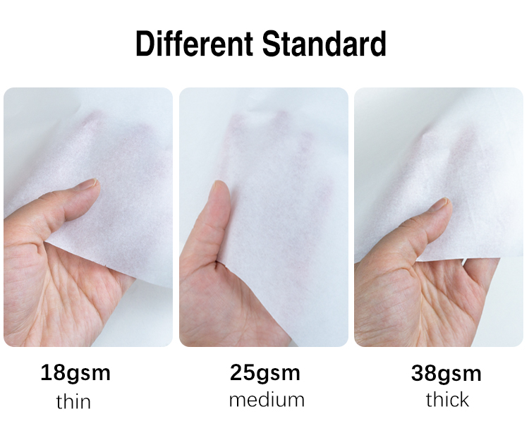 Different Thickness Standard, 18gsm, 25gsm and 38gsm.