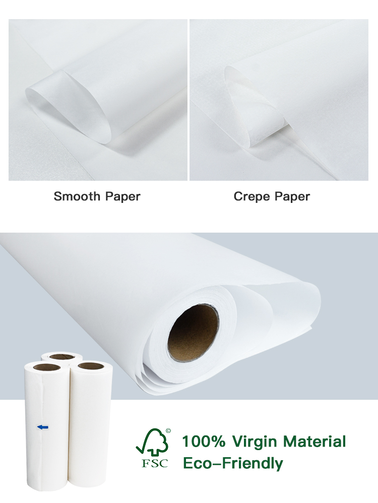 Smooth paper, crepe paper are available. 100% virgin material eco-friendly