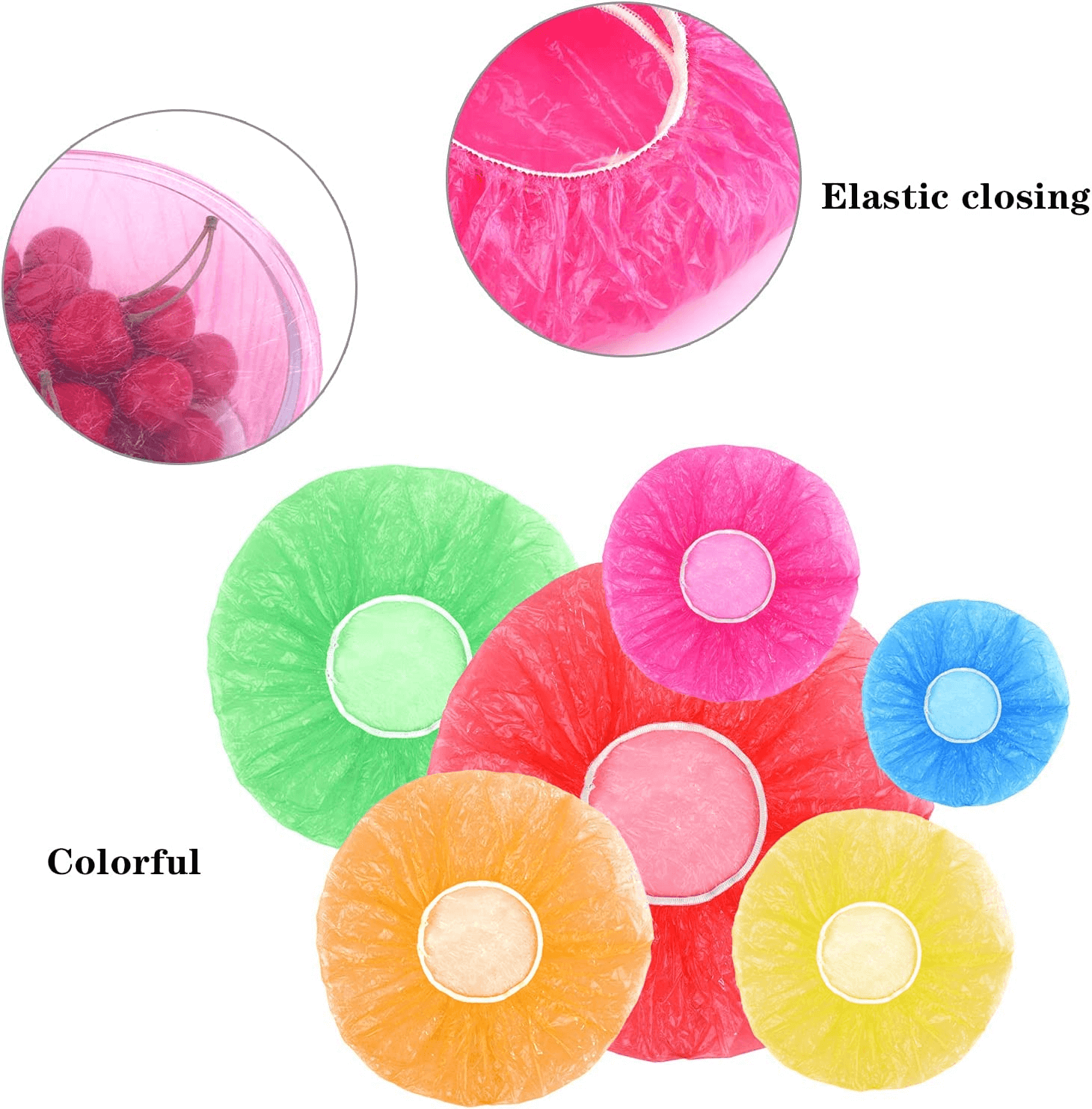 elastic closing, colorful elastic food bowl cover