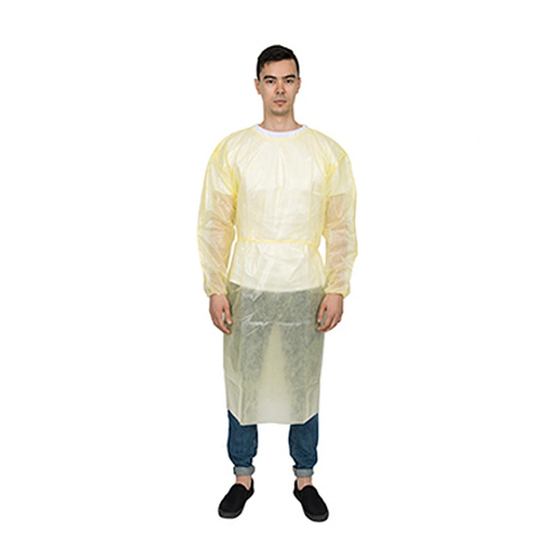 fully coated Isolation Gown with knitted cuffs A03K4