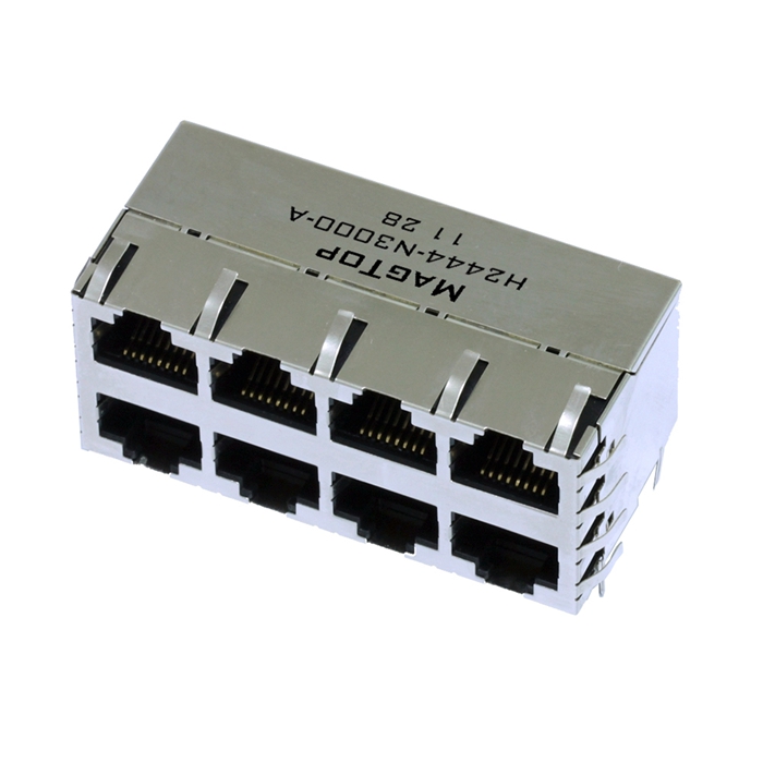 10/100Base-TX Multi Port (2X4)  RJ45 Connectors with magnetics transformer