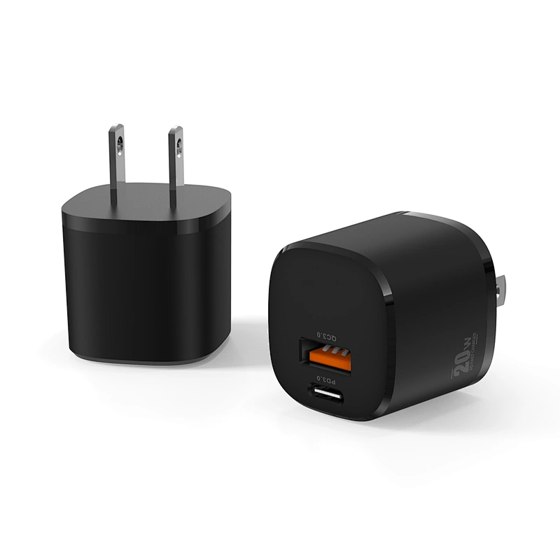 20w Puertos duales Usb Tipo-c Carga rápida 3.0 Pd Cargador Adaptador de cargador de teléfono móvil para Iphone 20 para Samsung