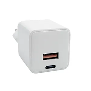 GaN Tech 2 Ports 30W USB C PD USB-A QC3.0 30W GaN Charger for MacBook Laptop