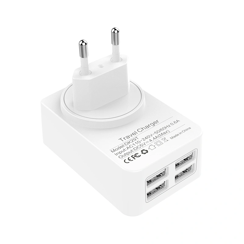 Enchufe británico de la UE de los EE. UU. Del puerto de 5V4.4A 4 USB con fuente del adaptador de corriente del certificado del CE del CB