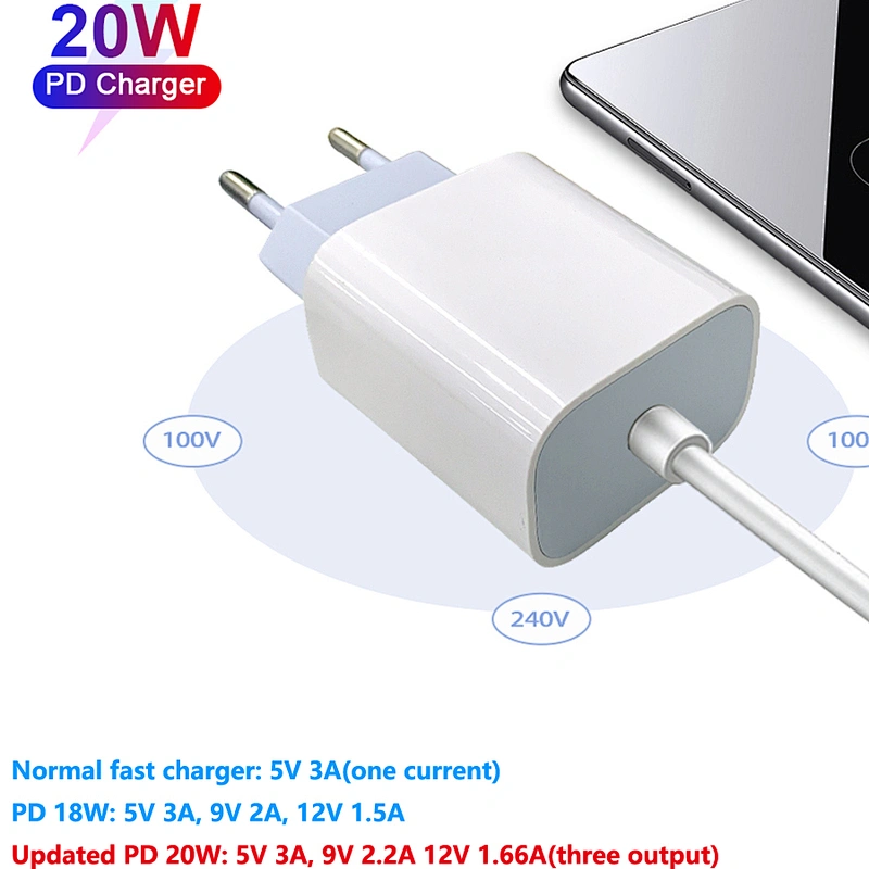 Home charger PD20W wall charger for iphone travel charger mobile charger