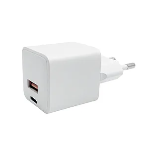 GaN Tech 2 Ports 30W USB C PD USB-A QC3.0 30W GaN Charger for MacBook Laptop