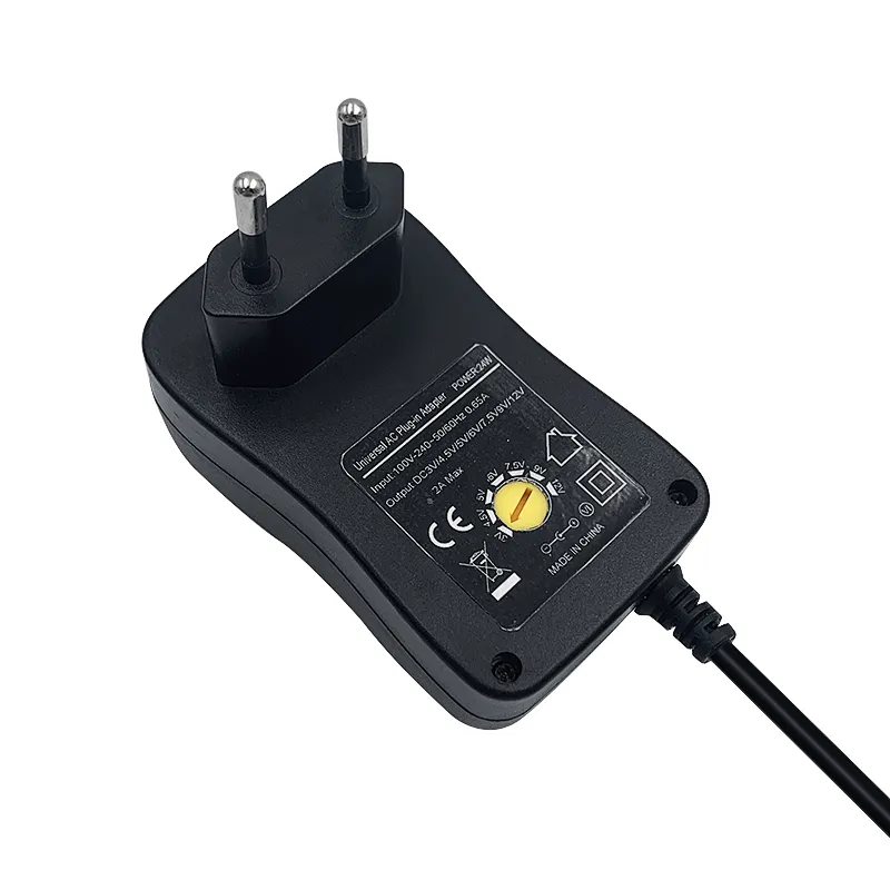 HT03 Universal 12W Adjustable Power Charger 3V 12V 12W AC Adapter EU wall mount adapter