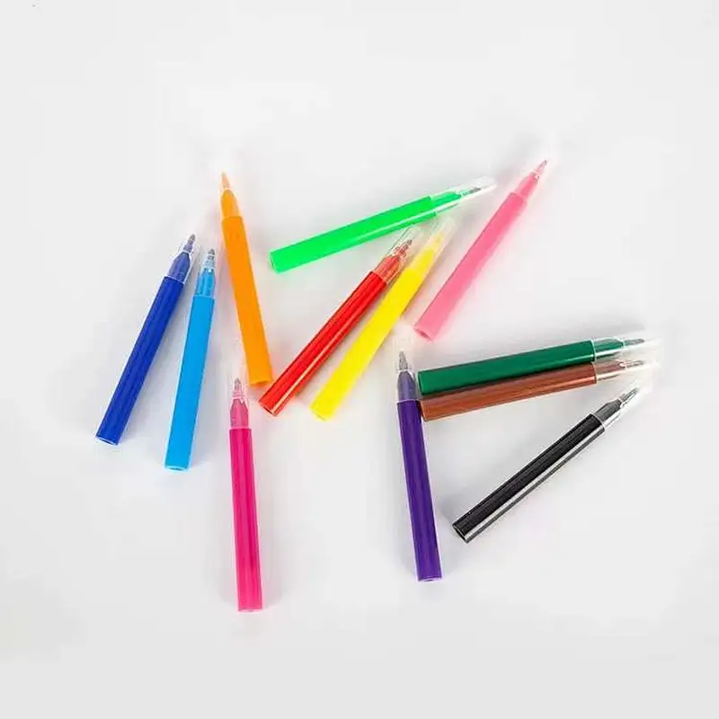 PP Drum Fine Color Custom logo Washable Water Color Pen t-shirt markers