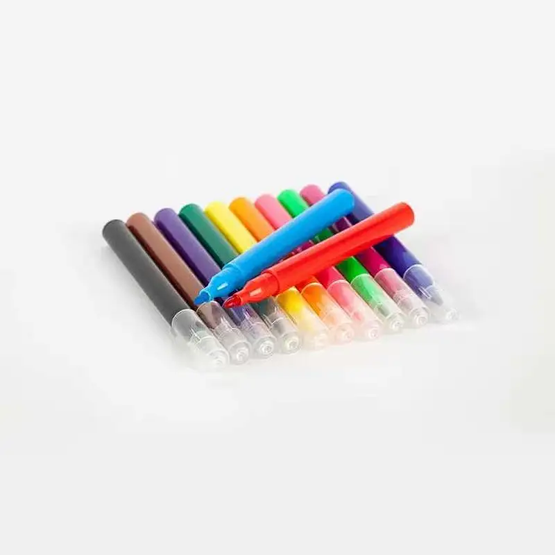 PP Drum Fine Color Custom logo Washable Water Color Pen t-shirt markers