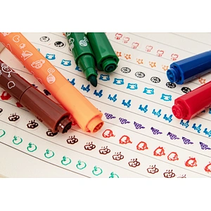 Color marker with stamper