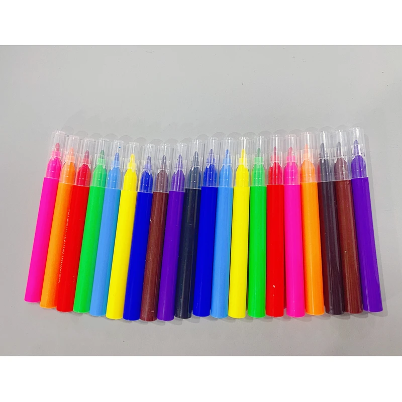 PP Drum Fine Color Custom logo Washable Water Color Pen t-shirt markers