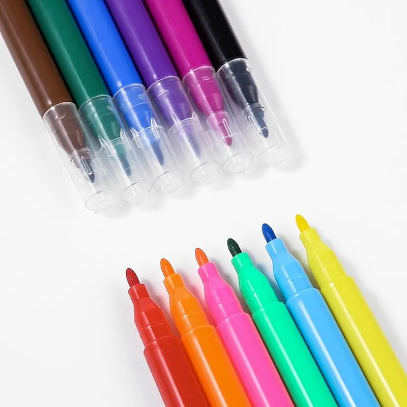 Hot Sales Promotion cheap price school supplier washable 6-pieces mini water color pen marer pen for kids drawing