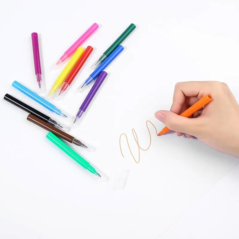 Hot Sales Promotion cheap price school supplier washable 6-pieces mini water color pen marer pen for kids drawing