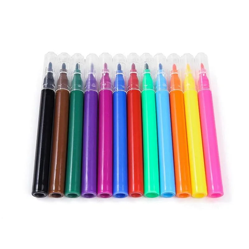 Hot Sales Promotion cheap price school supplier washable 6-pieces mini water color pen marer pen for kids drawing