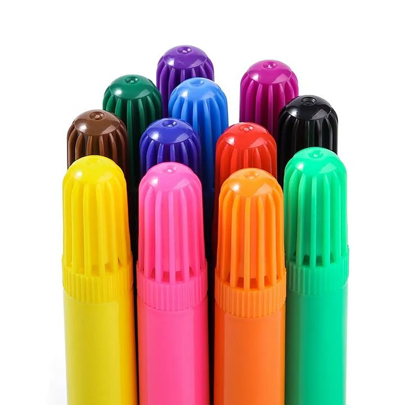 children's watercolor pen Free sample solid color fiber fine felt tip mini water color marker pen