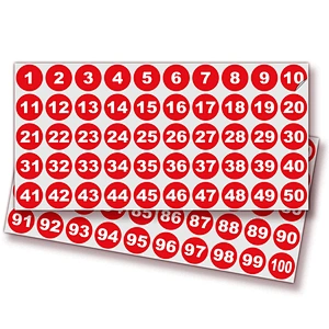 Small Self Adhesive Number Labels
