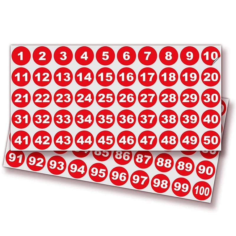 Small Self Adhesive Number Labels