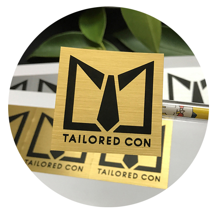 Clear Brushed Gold Stickers Label
