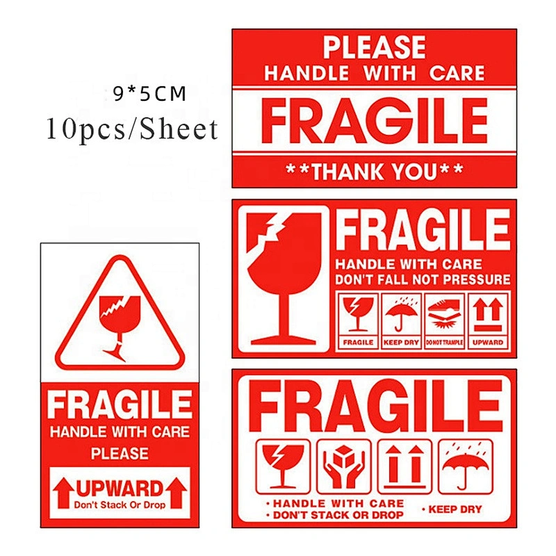 Clear Fragile Warning Sticker Labels