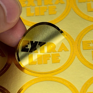 Clear Brushed Gold Stickers Label