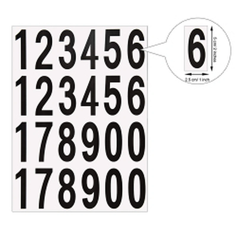 Self Adhesive Vinyl Numbers Sticker