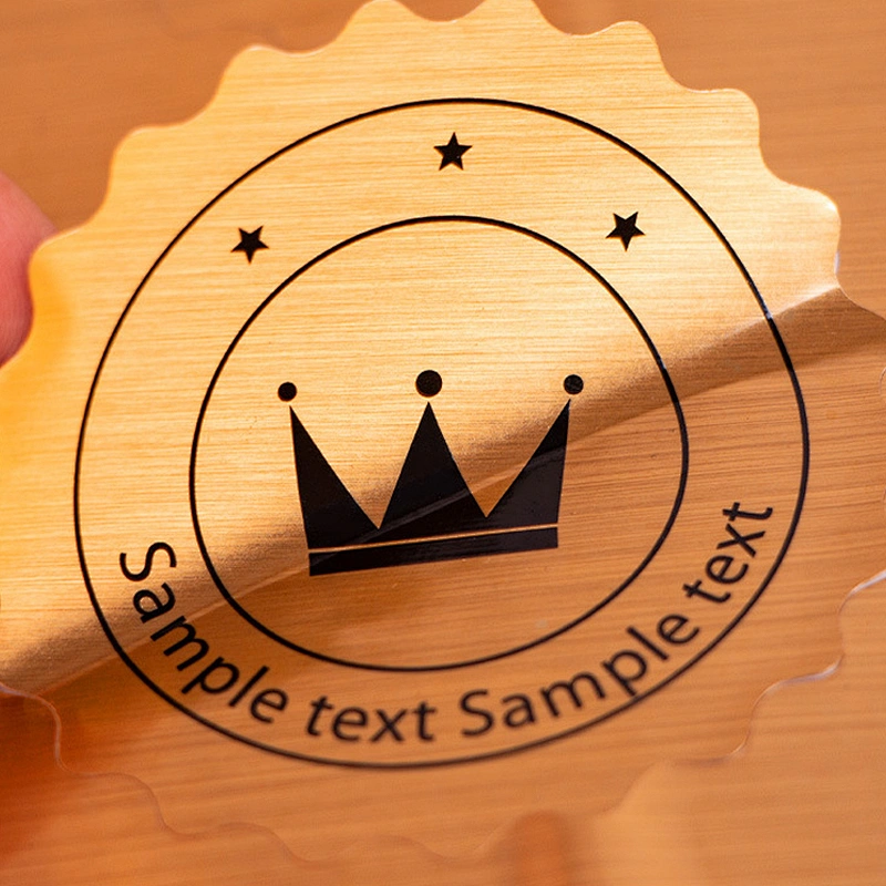Clear Brushed Gold Stickers Label