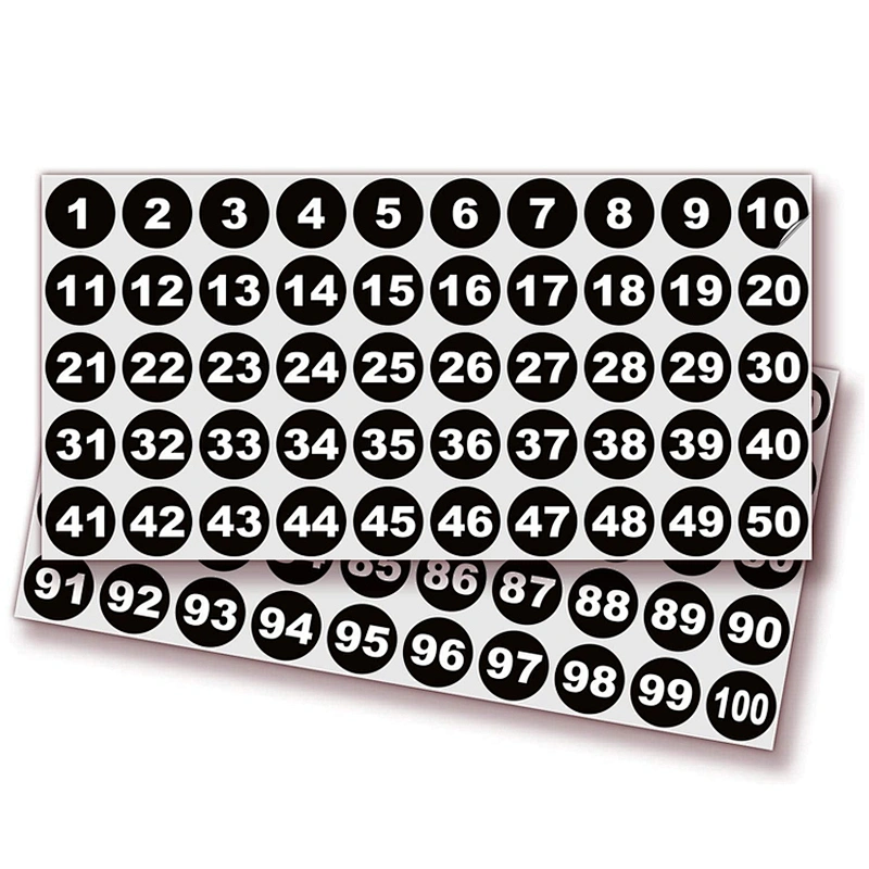 Small Self Adhesive Number Labels