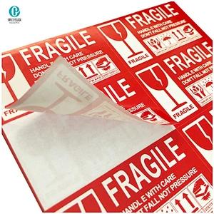 Clear Fragile Warning Sticker Labels